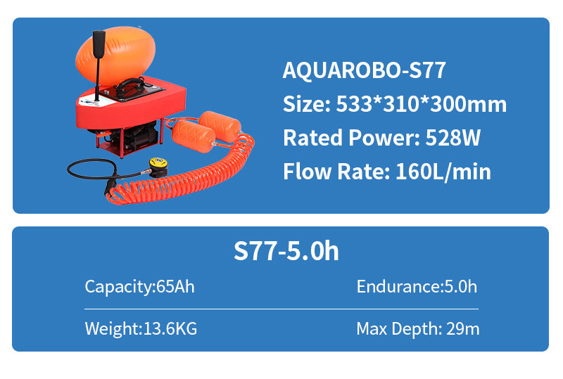 AQUAROBO 819  Dive Systems（S6/S7Plus/S9Pro/S77Ultra: 3h/4.5h/10h/5H/8H/3.5H/6H）
