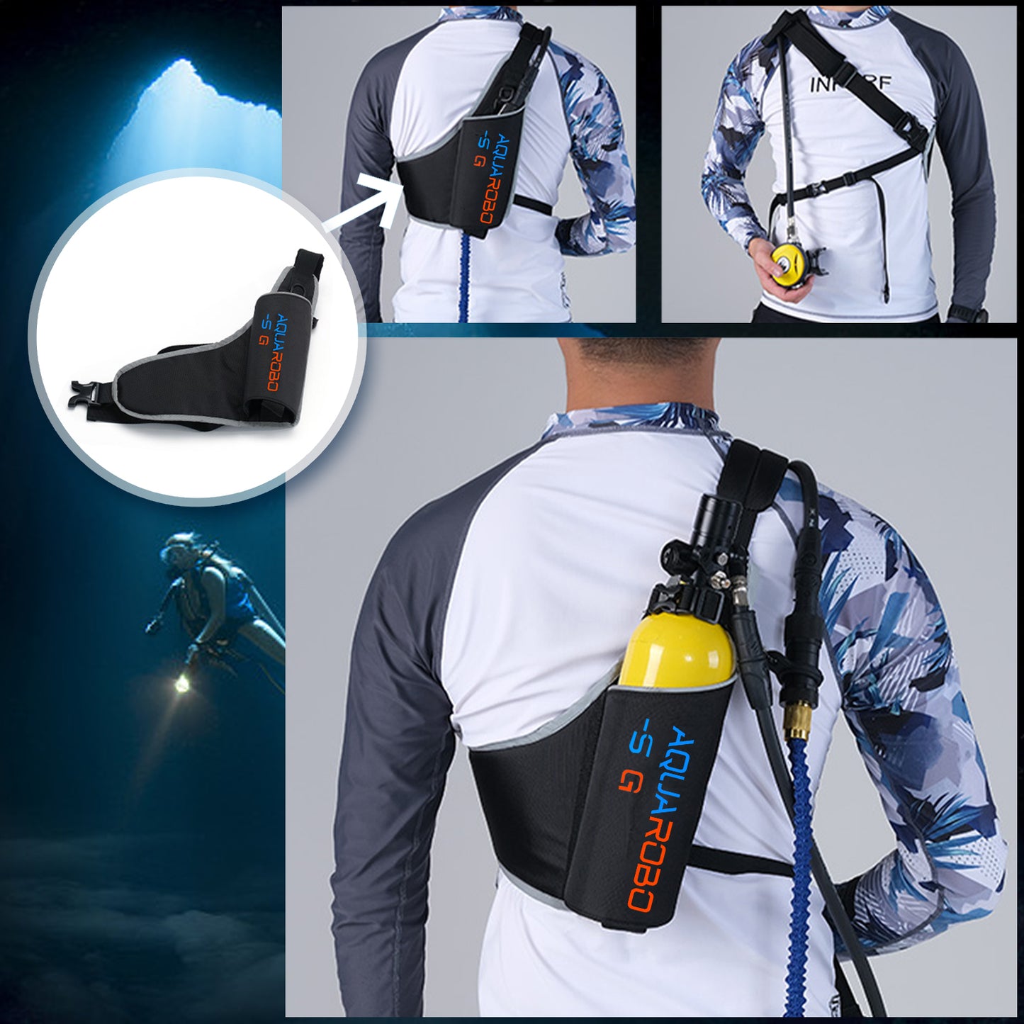 Aquarobo Dive Systems Accessory Dive straps，Straps-SG   Storage Bag Diving safety equipment straps