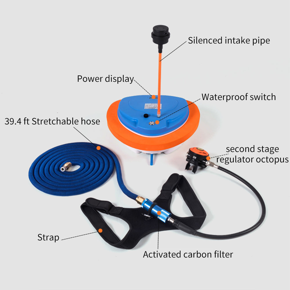 AQUAROBO-510 Scuba Diving Ventilator,Diving Ventilator, Portable Rechargeable Scuba Diving Tank(3.5~5 Hours)