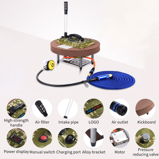 AQUAROBO 519 Scuba Diving Ventilator,Diving Ventilator, Portable Rechargeable Scuba Diving Tank, Waterproof Air Compressor with 49 ft Hose & Diving Breathing Regulator Octopus Hookah with Mouthpiece（3~6Hours）