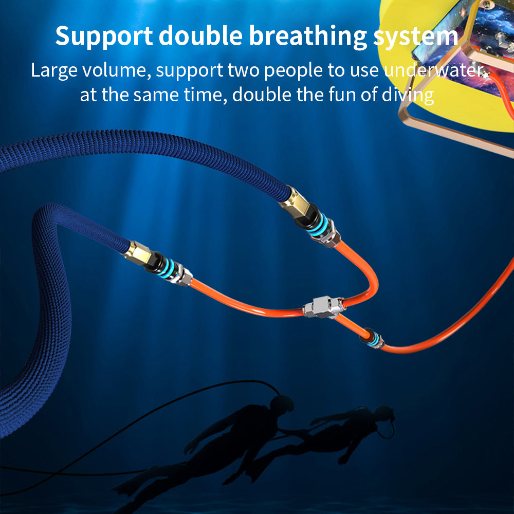 Aquarobo Dive Systems Accessory Upgrade Metal Tee Tube,Y-type separation tube, diving snorkel separation tube (double divers mode or single diver BCD mode)